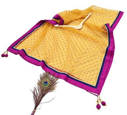Indian Vintage Heavy Wedding Yellow Net/Mesh Hand Embroidered Dupatta Designer By Manish Malhotra Bridal Wear Sequins Veil Hijab