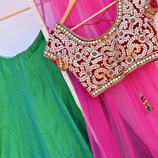 Indian Heavy Hand Embroidered Lehenga 3pcs Set Designer By Anamika khanna Party Wear