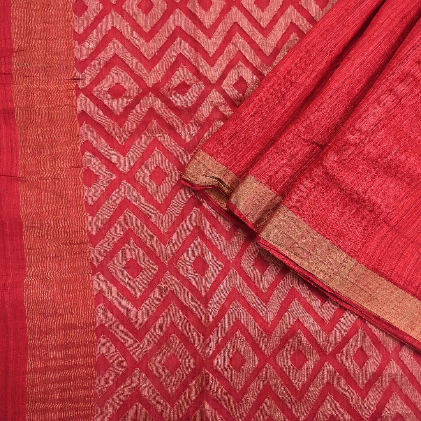 Indian Vintage Sari Red hand woven Sari Pure chanderi Silk Saree Craft Fabric 5Yd Floral Soft Zari Dress making For Crafting Quilting