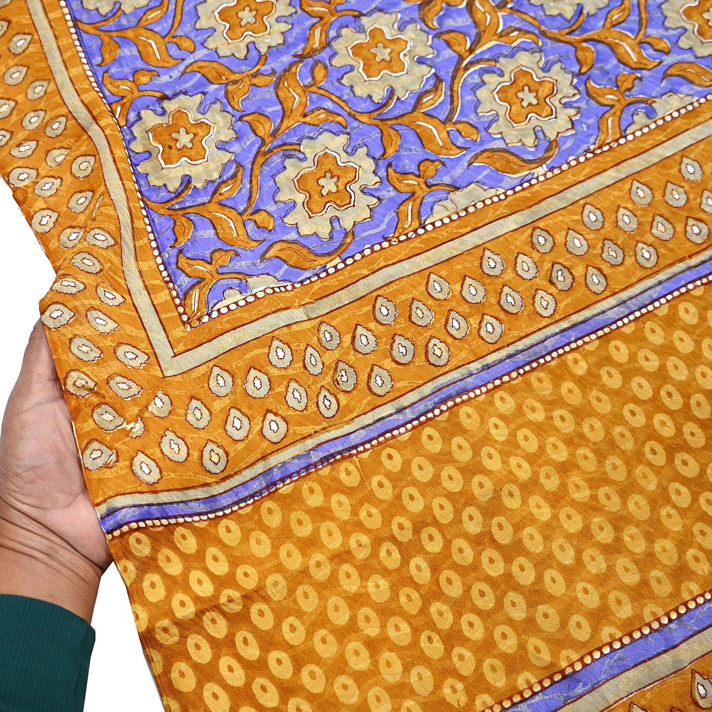 Indian Vintage Sari Pure Georgette Silk Printed Saree Craft Fabric Sewing 6Yd Soft Light Dress Making Crafting Quilting with blouse fabric
