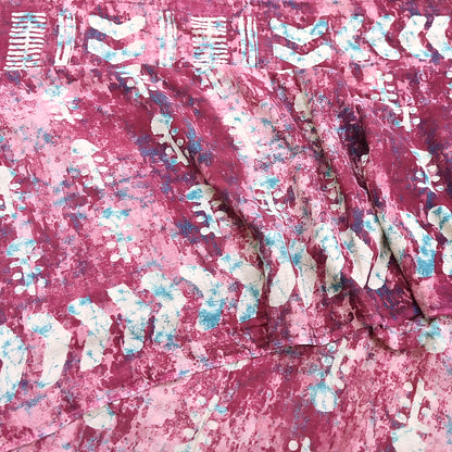 Indian Vintage Sari Green& Ivory Batik Printed Saree 100% Pure Cotton 5Yd Craft Fabric Soft Sewing Sarong Wrap Boho Quilting Dress Making