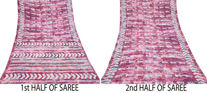 Indian Vintage Sari Green& Ivory Batik Printed Saree 100% Pure Cotton 5Yd Craft Fabric Soft Sewing Sarong Wrap Boho Quilting Dress Making