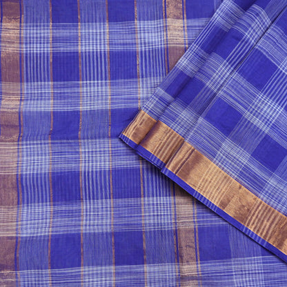 Indian Vintage Sari Blue Pure Cotton Hand Woven Sarees 6yd Craft Fabric Ethnic Soft Sewing Zari Dress making Quitting Crafting Upcycle