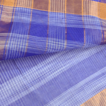 Indian Vintage Sari Blue Pure Cotton Hand Woven Sarees 6yd Craft Fabric Ethnic Soft Sewing Zari Dress making Quitting Crafting Upcycle