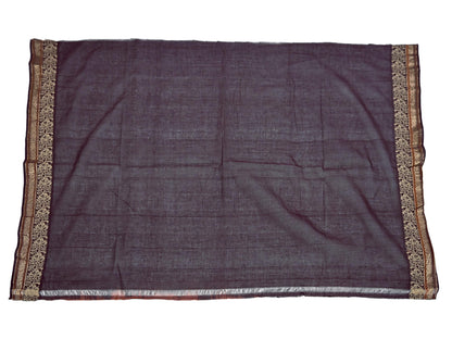 Indian Vintage Sari Orange & Brown Pure Cotton Hand Woven Saree Craft Fabric 5yd Sewing Ethnic Soft Dress making Crafting Quilting