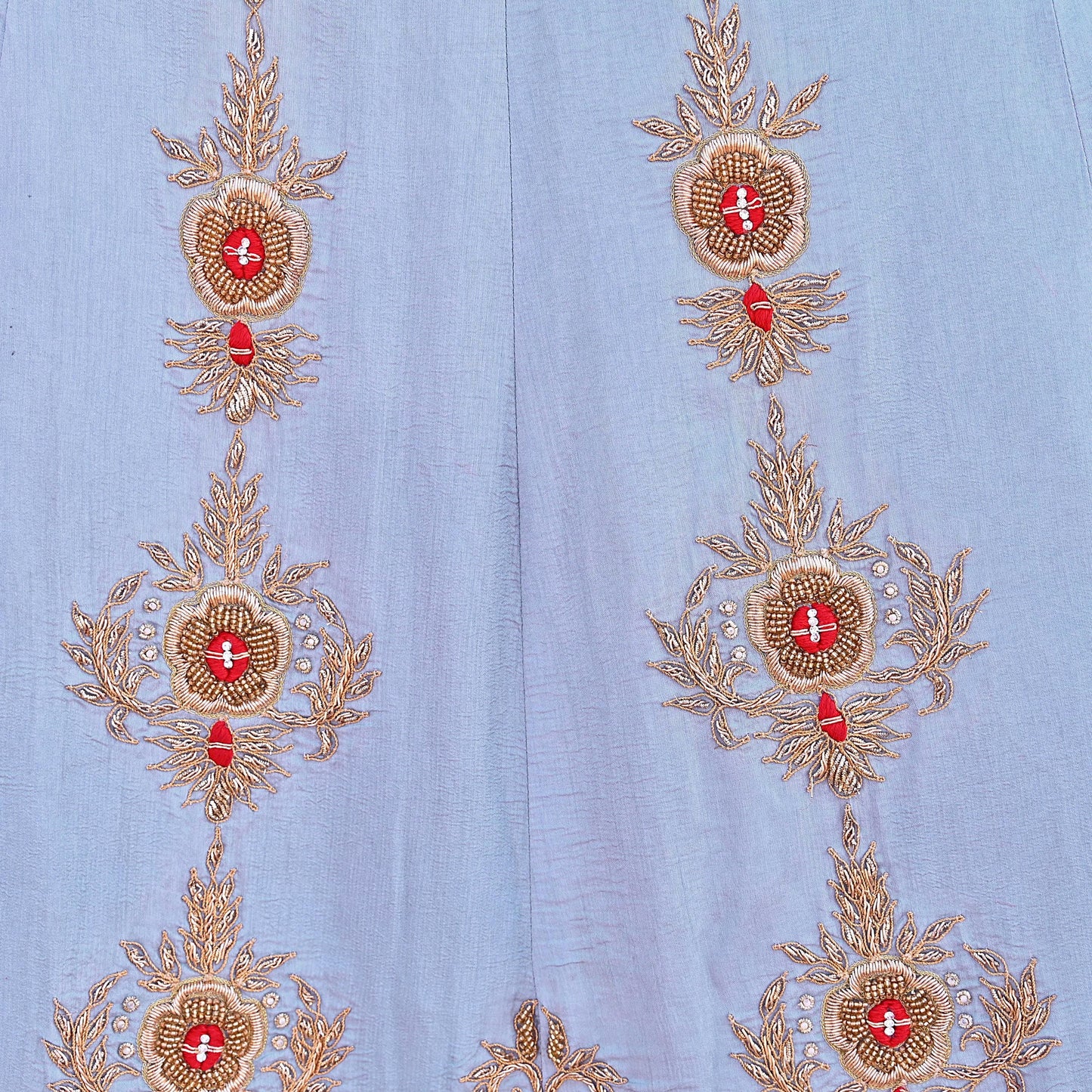 Indian Heavy Gray Raw Silk Hand Embroidered Lehenga/Skirt Designer By Manish Malhotra Bridal Wear Zardozi/ Dabka