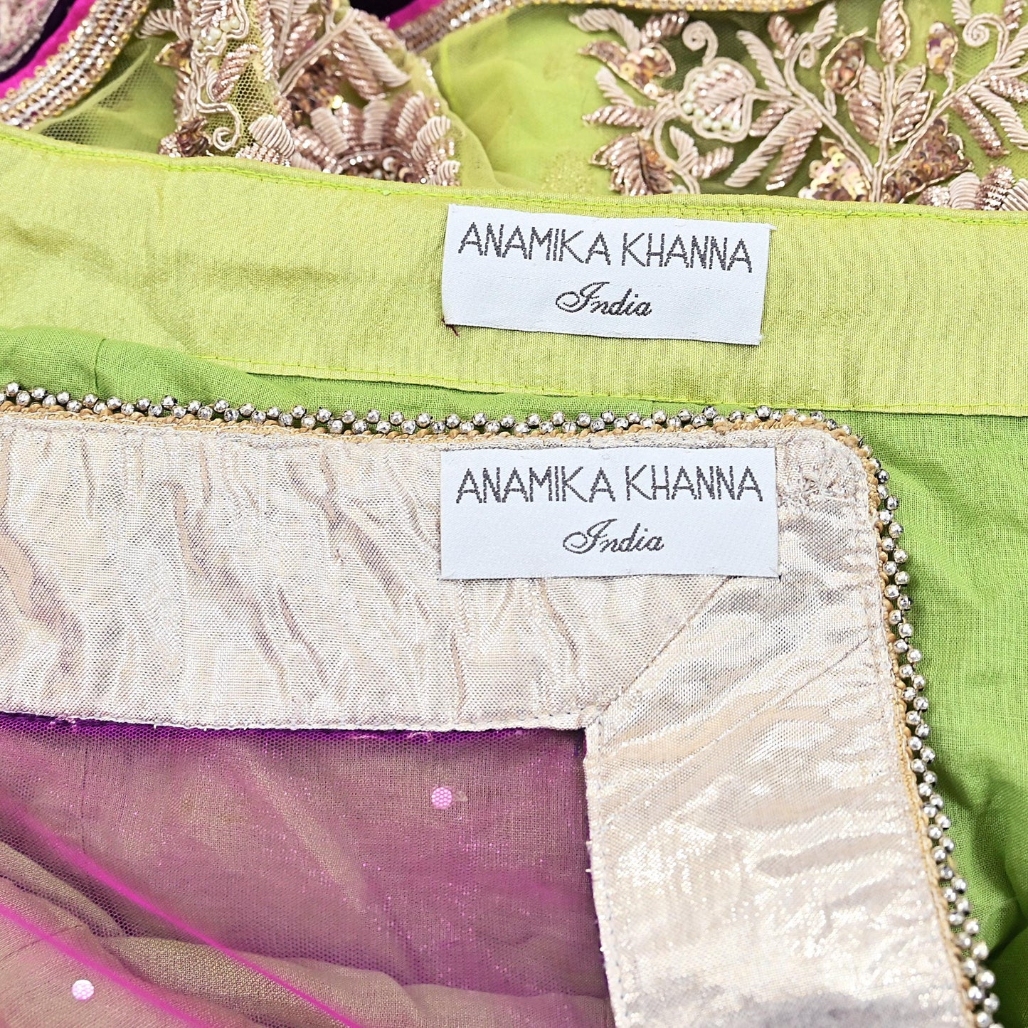 Indian Heavy Hand Embroidered Lehenga 3pcs Set Designer By Anamika khanna Party Wear
