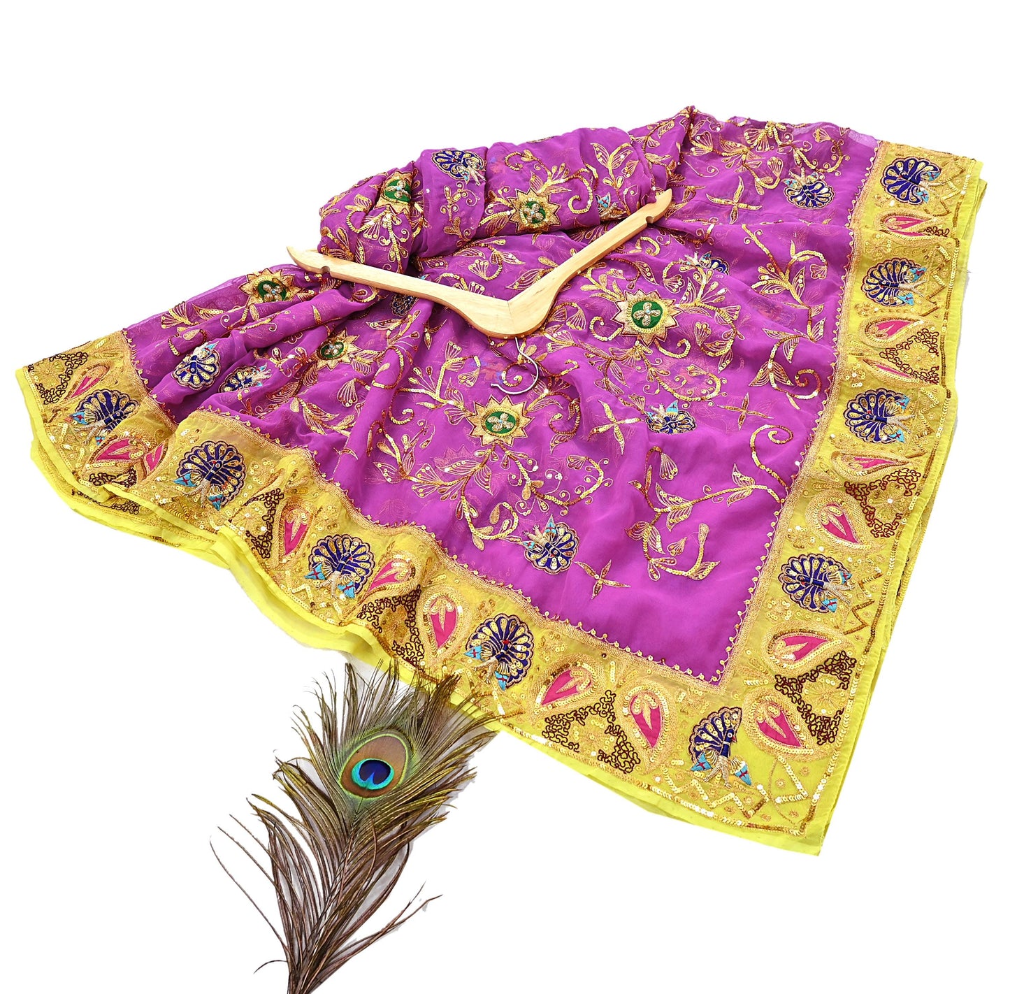 Indian Vintage Bridal Heavy Magenta Dupatta American Georgette  Hand Embroidered Rajputi Odhani Scarves Zari Zardozi Bollywood Wedding