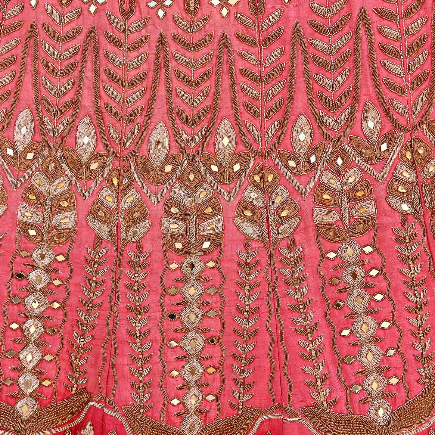 Indian Heavy Wedding Pink & Peach Raw Silk Hand Embroidered Lehenga/Skirt Designer By Manish Malhotra Bridal Wear Zardozi/ Dabka