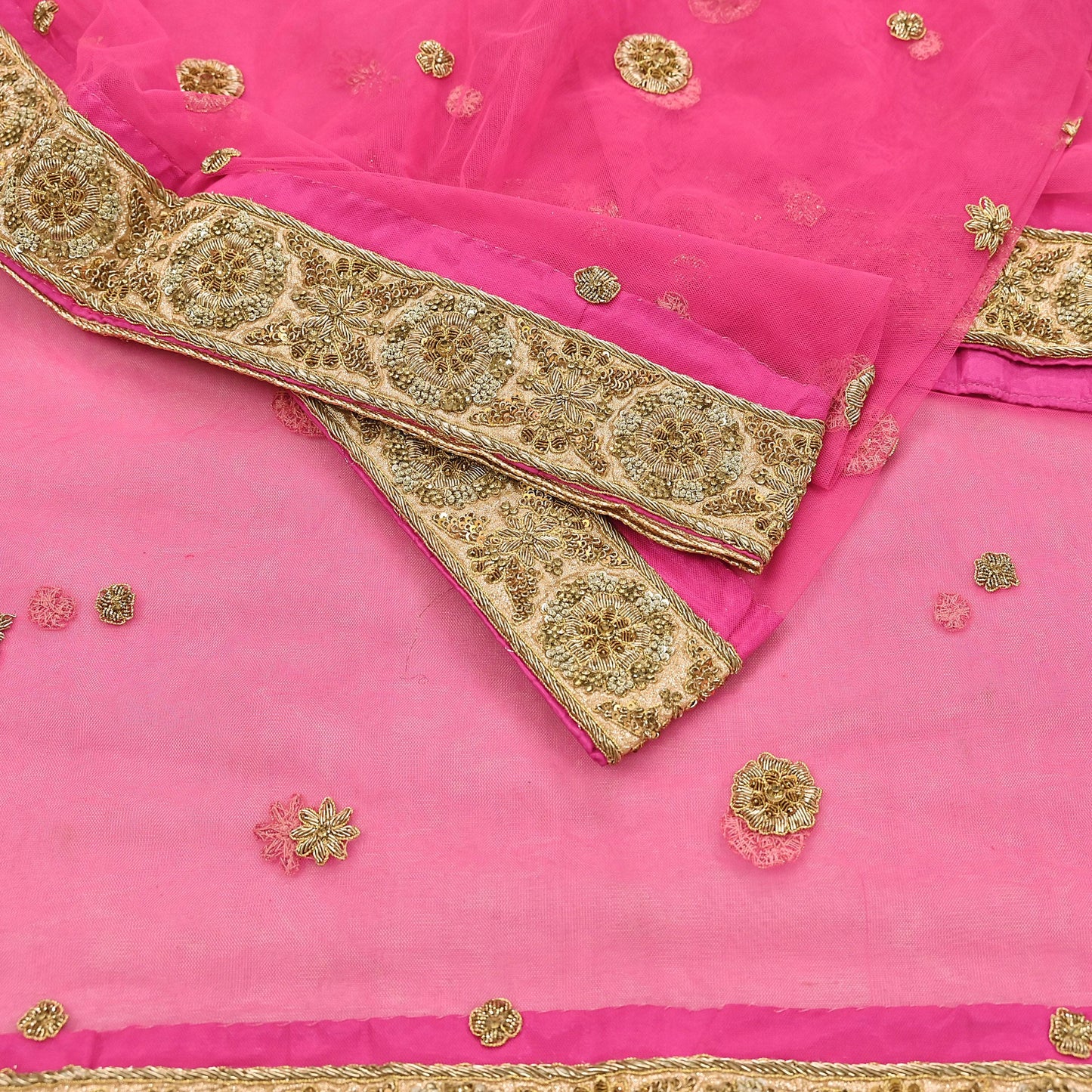 Indian Vintage Heavy Wedding pink Net/Mesh/ Velvet Hand Embroidered Dupatta Designer By Manish Malhotra Bridal Wear Zardozi Veil Hijab