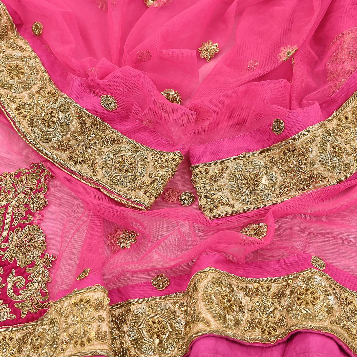 Indian Vintage Heavy Wedding pink Net/Mesh/ Velvet Hand Embroidered Dupatta Designer By Manish Malhotra Bridal Wear Zardozi Veil Hijab