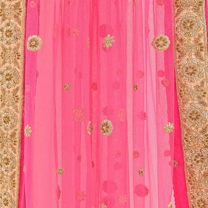 Indian Vintage Heavy Wedding pink Net/Mesh/ Velvet Hand Embroidered Dupatta Designer By Manish Malhotra Bridal Wear Zardozi Veil Hijab