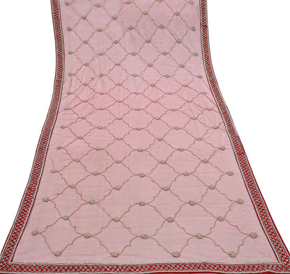 Indian Vintage Heavy Wedding Red Net/Mesh/ Velvet Hand Embroidered Dupatta Designer By Anamika Khanna Bridal Wear Dabka Zardozi Veil Hijab