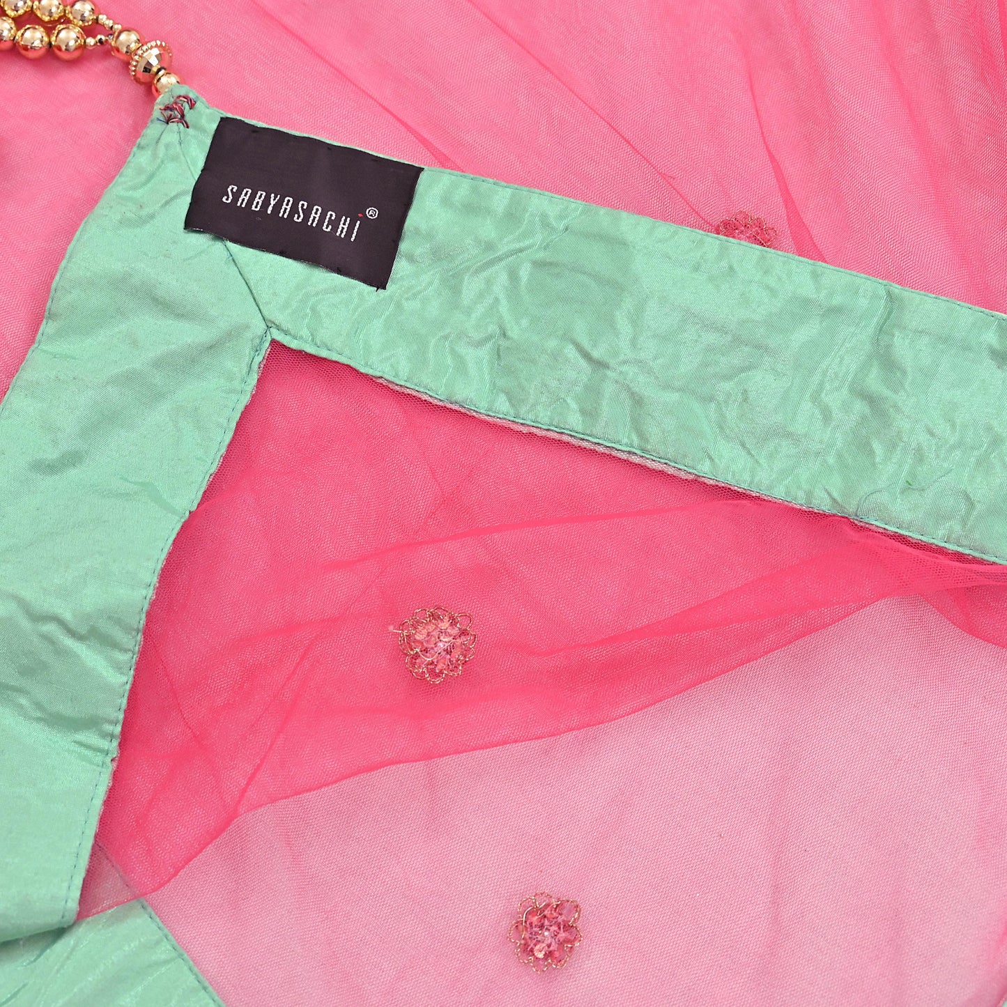 Indian Heavy Wedding Dupatta Pink Net Long Stole Hand Embroidered By Designer Sabyasachi Scarves Zardozi Bridal Veil
