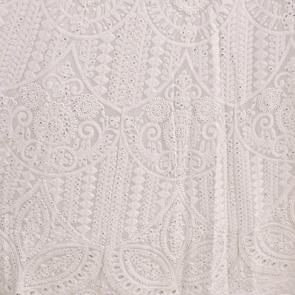 Indian Pre-owned Ivory Embroidered Lehenga/Skirt By Designer dimple shroff Pure Georgette Silk