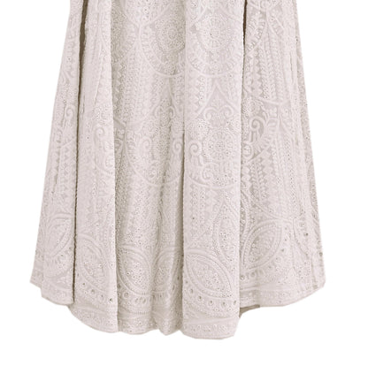 Indian Pre-owned Ivory Embroidered Lehenga/Skirt By Designer dimple shroff Pure Georgette Silk