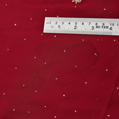 Indian Vintage Heavy Dark Red Dupatta Pure Georgette Silk Long Stole Hand Embroidered Designer By Ritu Kumar Scarves Scarf Zari Zardozi