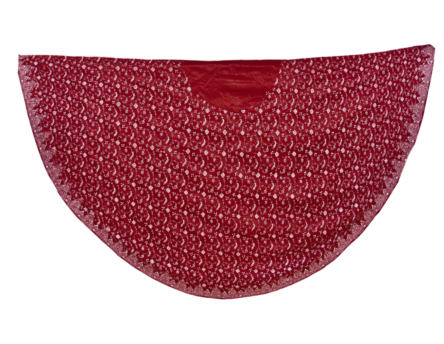 Indian Vintage Maroon Pure Georgette Silk Hand Embroidered Lehenga 2pcs Set, Bollywood Wedding Wear