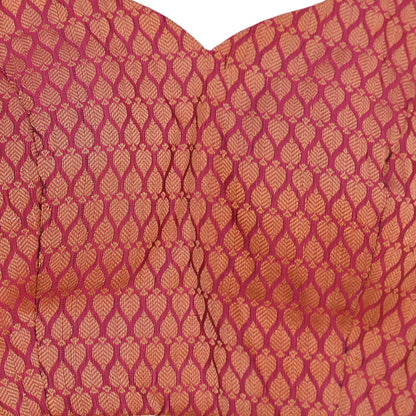 Indian Pink Woven Brocade Padded Blouse/Top/Crop Party wear Bollywood Blouse