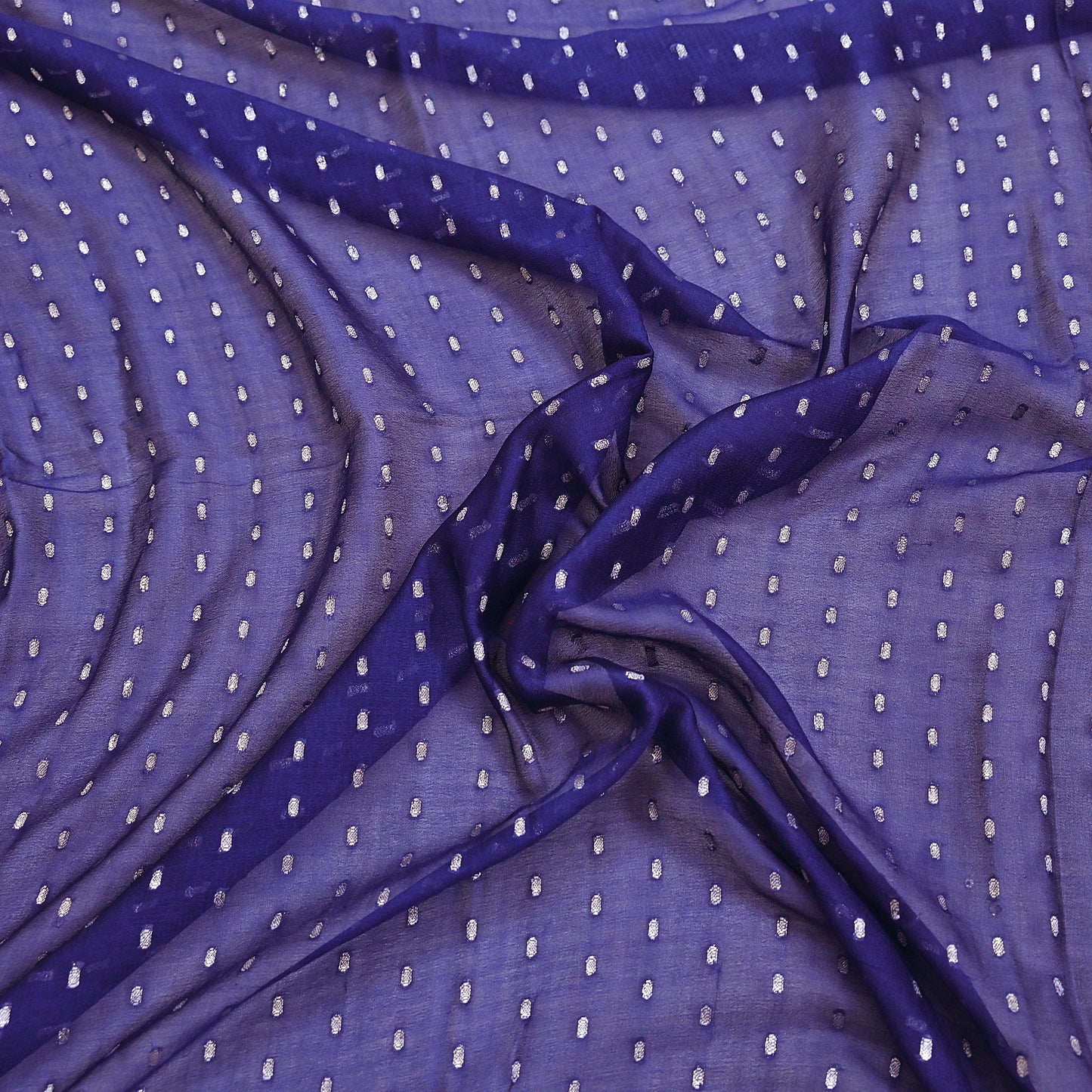 Indian Vintage Blue Dupatta Long Stole Blend Georgette Hand Woven Scarves Veil Scarf Wrap Hippie Boho Soft