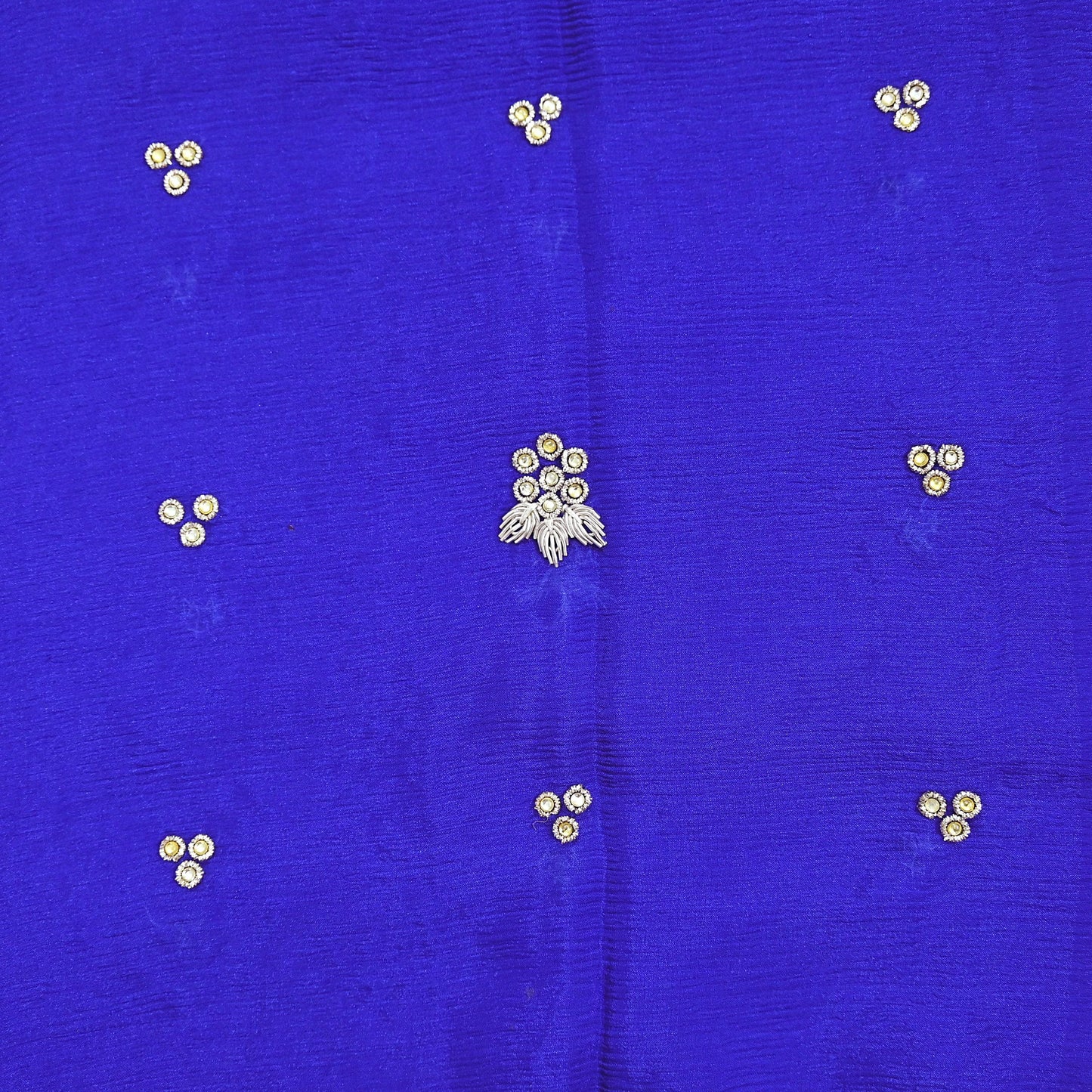 Indian Women Vintage Heavy Blue Dupatta Pure silk Long Stole Hand Embroidered Hijab Scarves Veil Wrap Zardozi Dabka