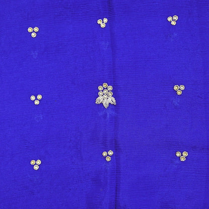 Indian Women Vintage Heavy Blue Dupatta Pure silk Long Stole Hand Embroidered Hijab Scarves Veil Wrap Zardozi Dabka