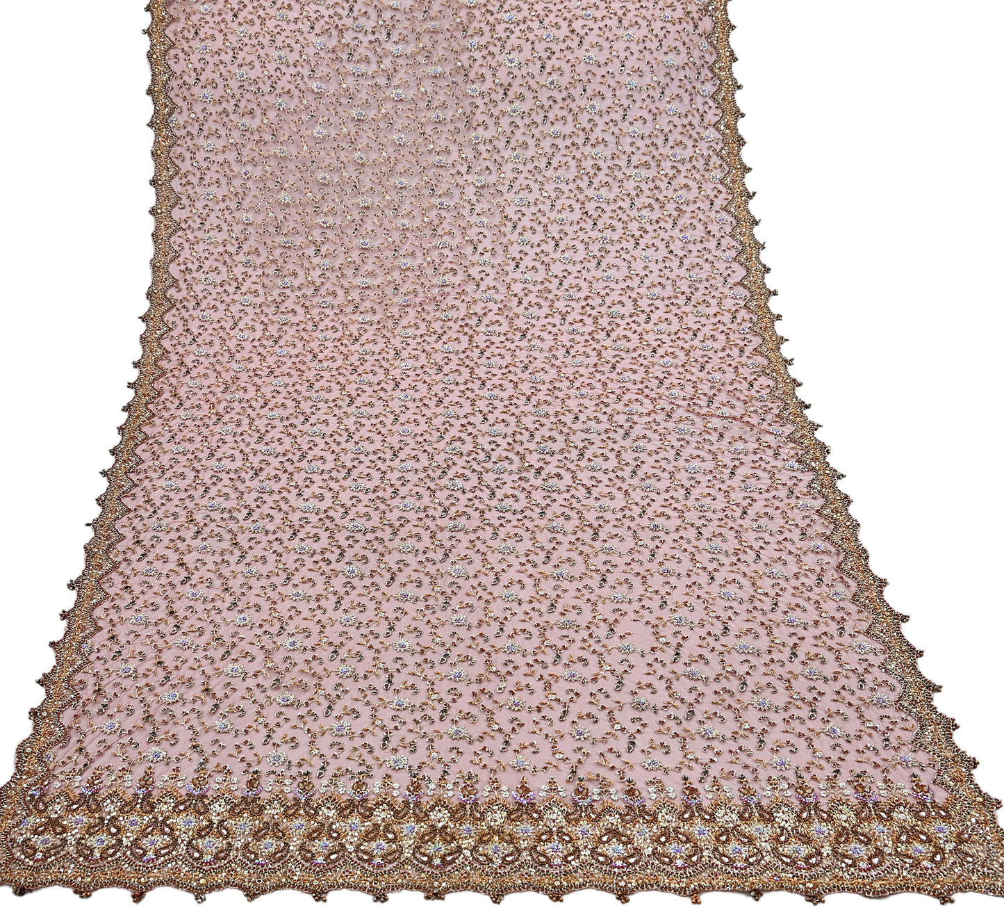 Indian Vintage Heavy Wedding Maroon Dupatta Net Mesh Long Stole Hand Embroidered Scarves Golden Zardozi Zari Sequins Dridal Veil Hijab