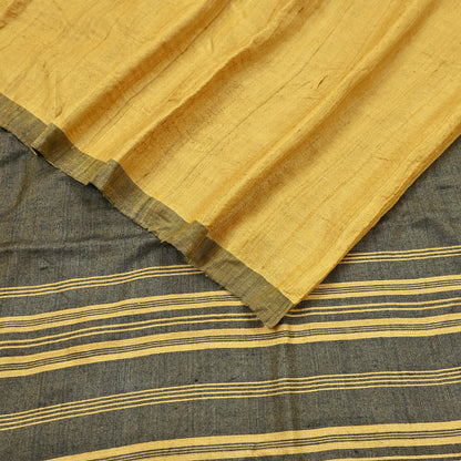 Indian Vintage Green & Yellow Saree Pure Woolen Woven Printed Sari Warm Craft Fabric 6Yd Woven Border Dress making Crafting Dress Designing
