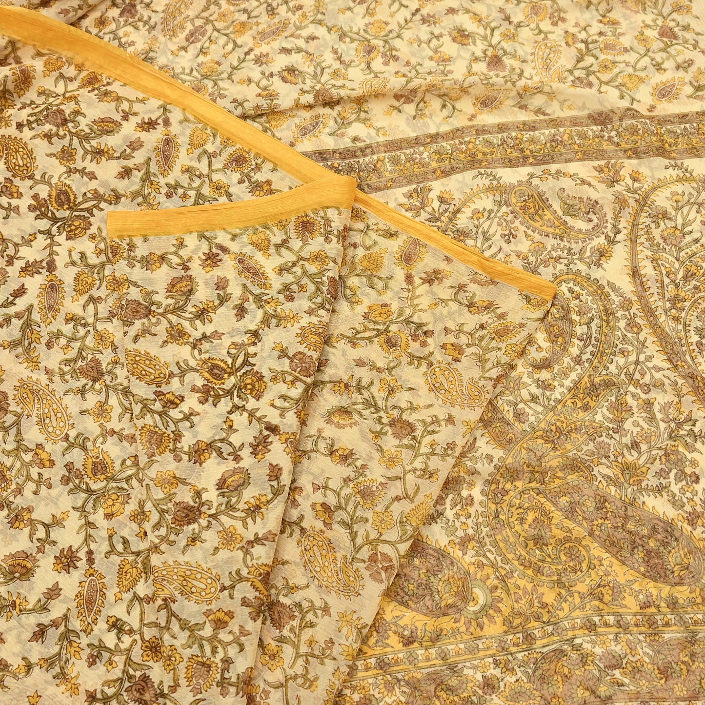 Indian Vintage Sari Chiffon Printed Sarees 5Yd Craft Fabric Sewing Soft Light Sari Dress Making Quilting For Crating