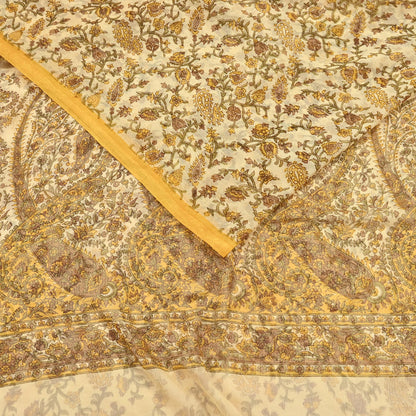 Indian Vintage Sari Chiffon Printed Sarees 5Yd Craft Fabric Sewing Soft Light Sari Dress Making Quilting For Crating