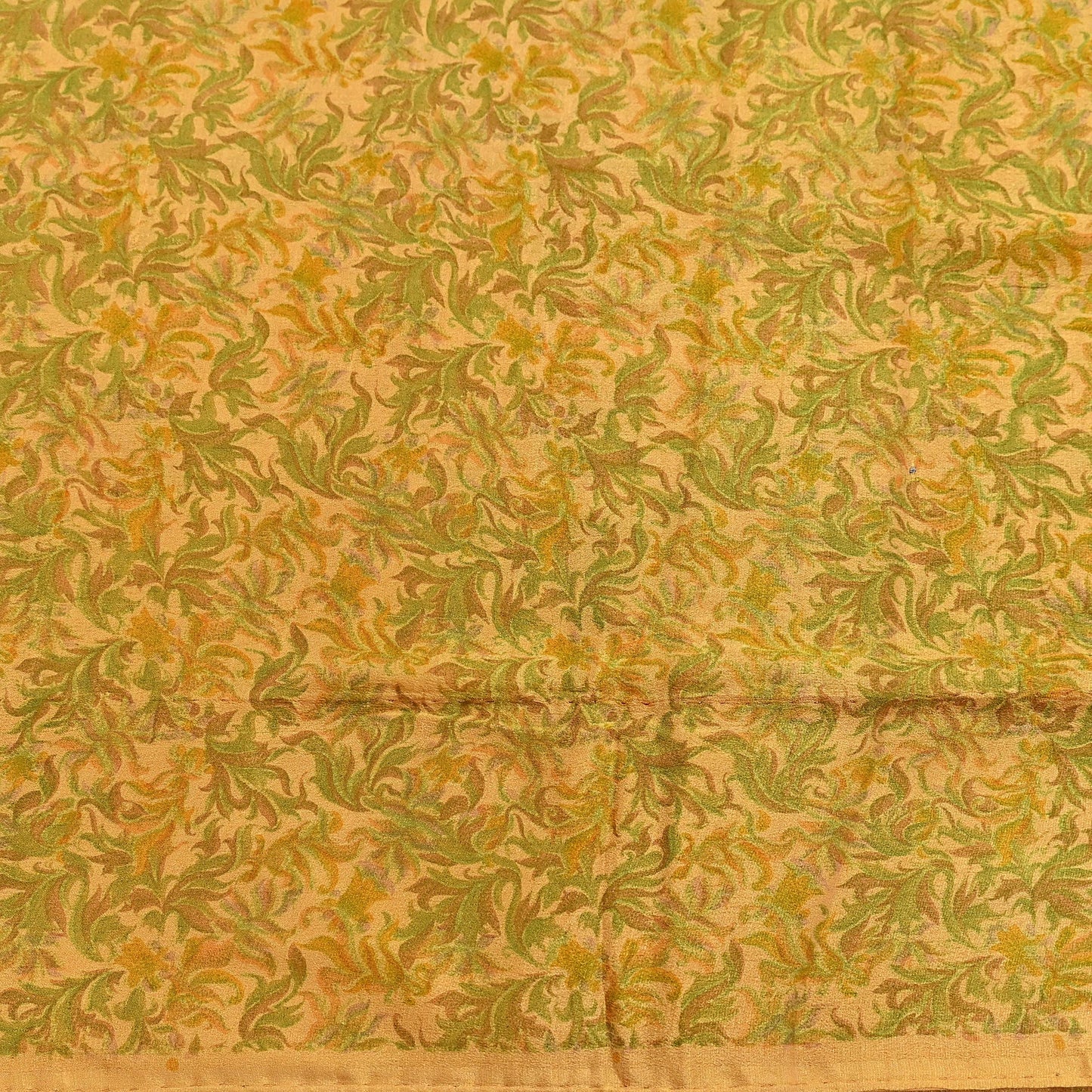 Indian Vintage Sari Mustard Pure Silk Printed Saree Fabric 5yard Sewing Craft Fabric DressMaking Soft Wrap