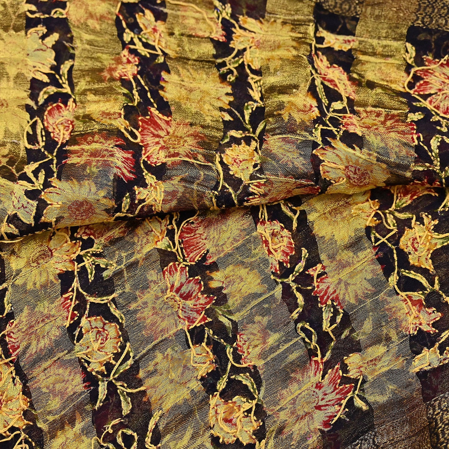 Indian Vintage Dupatta Long Stole Hand Embroidered kantha stole Blend Cotton Scarves Veil Wrap Soft Floral Sequins