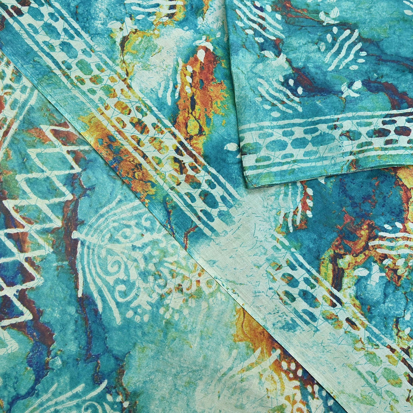 Indian Vintage Sari Green & Ivory Pure Chanderi Cotton Hand Block Printed Sarees 5Yd Craft Fabric Soft Sewing Sarong Dress Making Quilting