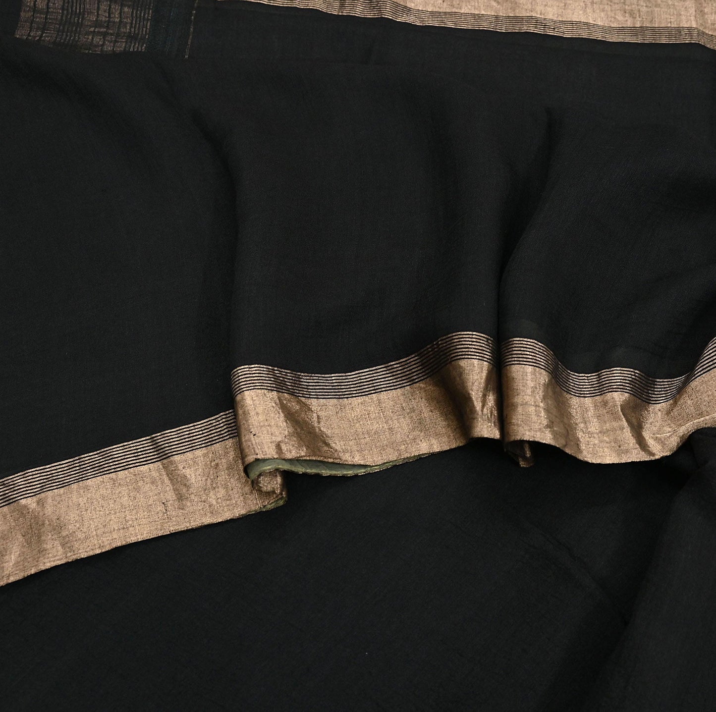 Indian Vintage Sari Black hand woven Sari Pure chanderi Silk Saree Craft Fabric 5Yd Floral Soft Zari Dress making For Crafting Quilting