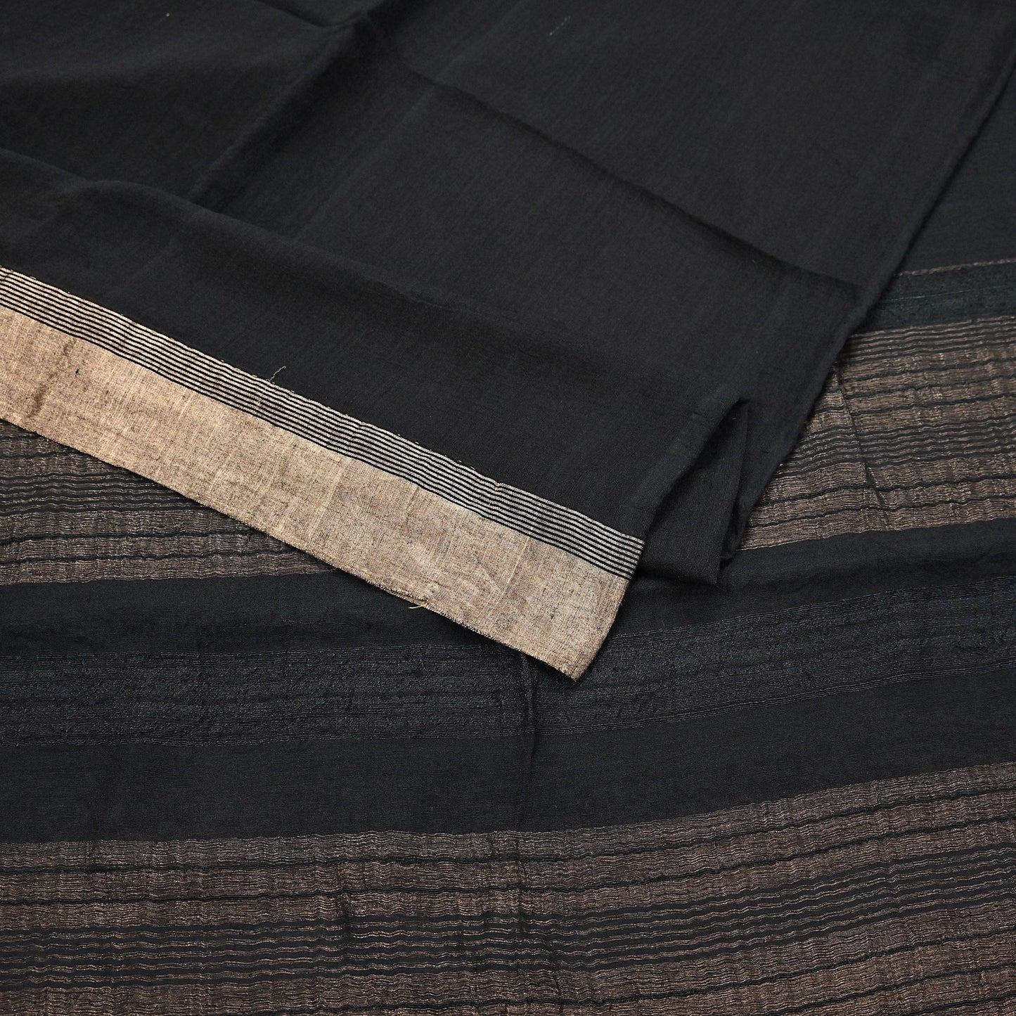 Indian Vintage Sari Black hand woven Sari Pure chanderi Silk Saree Craft Fabric 5Yd Floral Soft Zari Dress making For Crafting Quilting