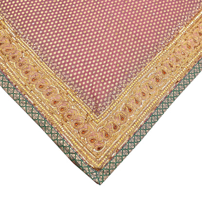 Indian Vintage Heavy Pink Saree Blend Georgette Hand Embroidered Sari Craft Fabric 6Yd Sewing Soft Ethnic Zari Dress Making wedding Sari