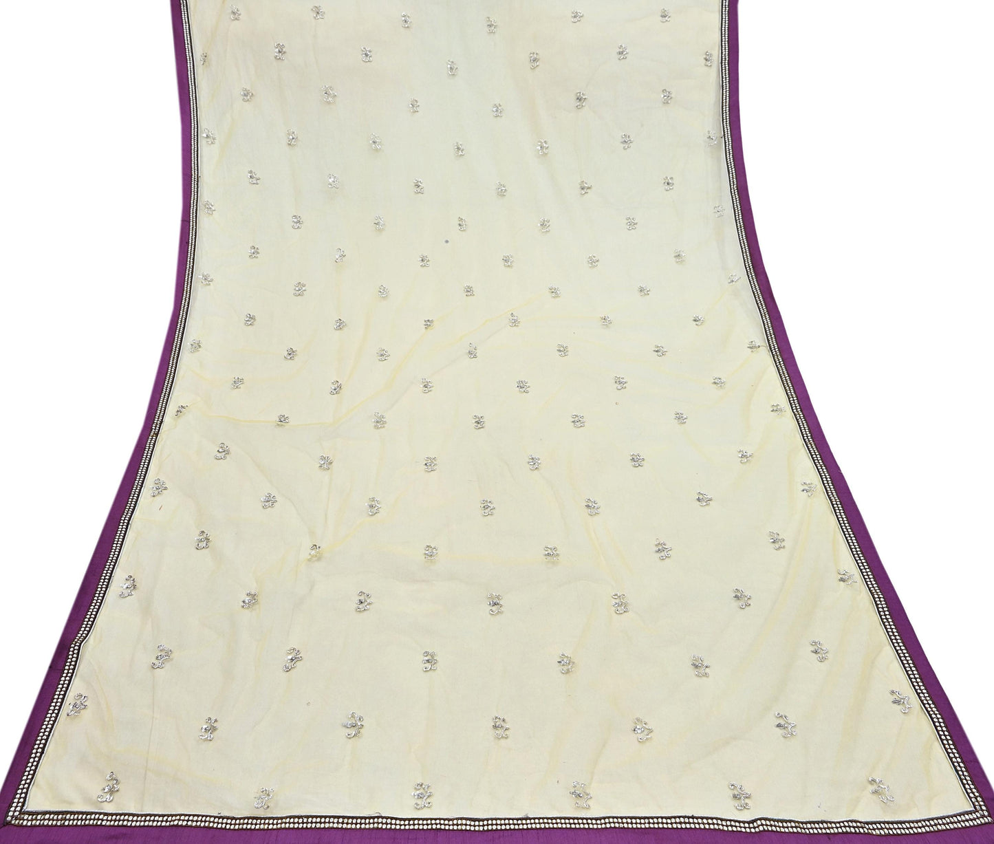Indian Vintage Heavy Yellow Dupatta Net Mesh Long Stole Hand Embroidered Scarves Golden Zardozi Zari Sequins Hijab Veil wrap Boho