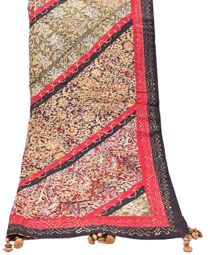 Indian Vintage Multi Dupatta Long Stole Block Print Pure Cotton Indian Scarves Scarf Veil Wrap Boho Soft Golden painted