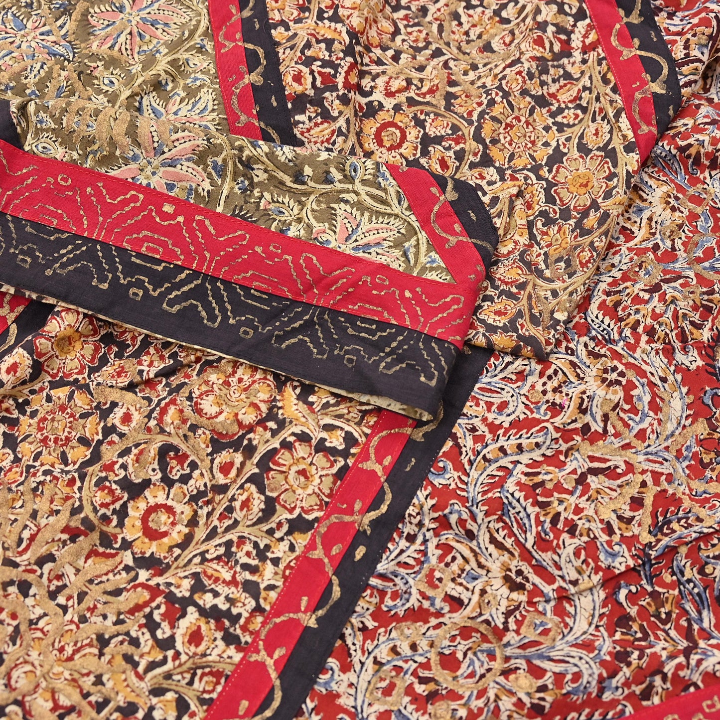 Indian Vintage Multi Dupatta Long Stole Block Print Pure Cotton Indian Scarves Scarf Veil Wrap Boho Soft Golden painted
