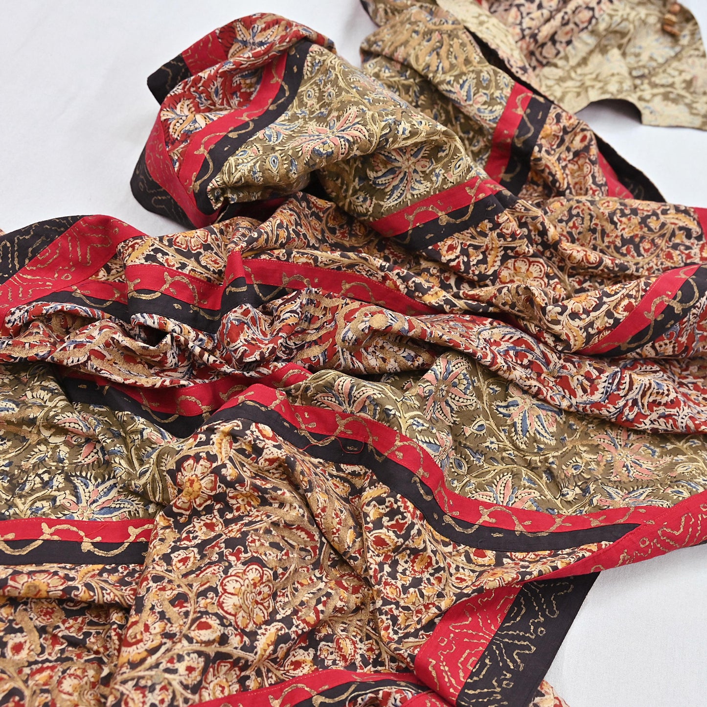 Indian Vintage Multi Dupatta Long Stole Block Print Pure Cotton Indian Scarves Scarf Veil Wrap Boho Soft Golden painted