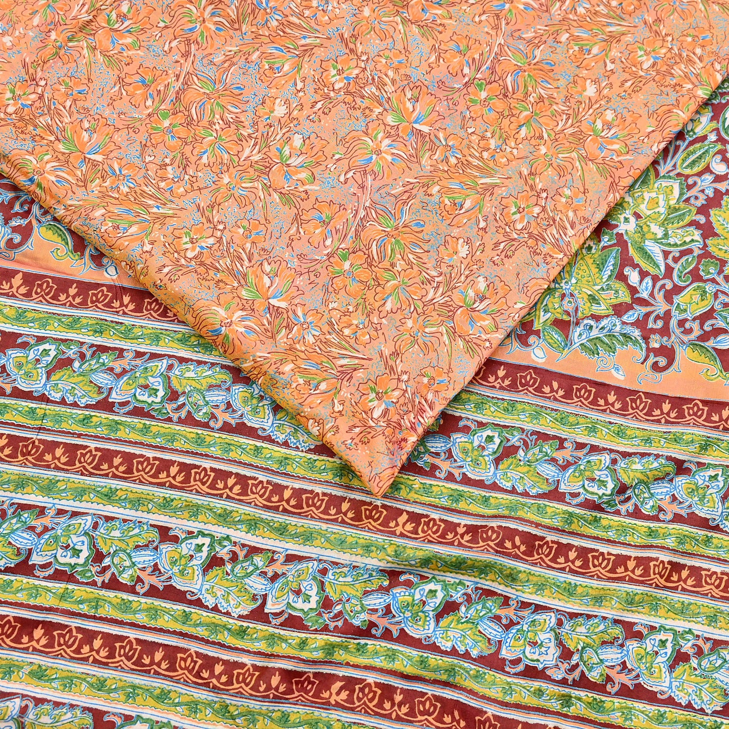 Indian Vintage Sari Printed Pure Silk Sarees 5yd Sewing Craft Fabric Soft Dress Making Upcycle Crafting Quilting Used Zari