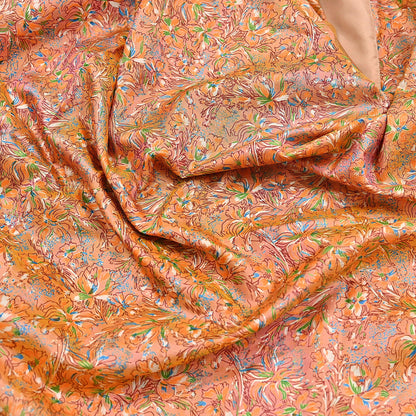 Indian Vintage Sari Printed Pure Silk Sarees 5yd Sewing Craft Fabric Soft Dress Making Upcycle Crafting Quilting Used Zari
