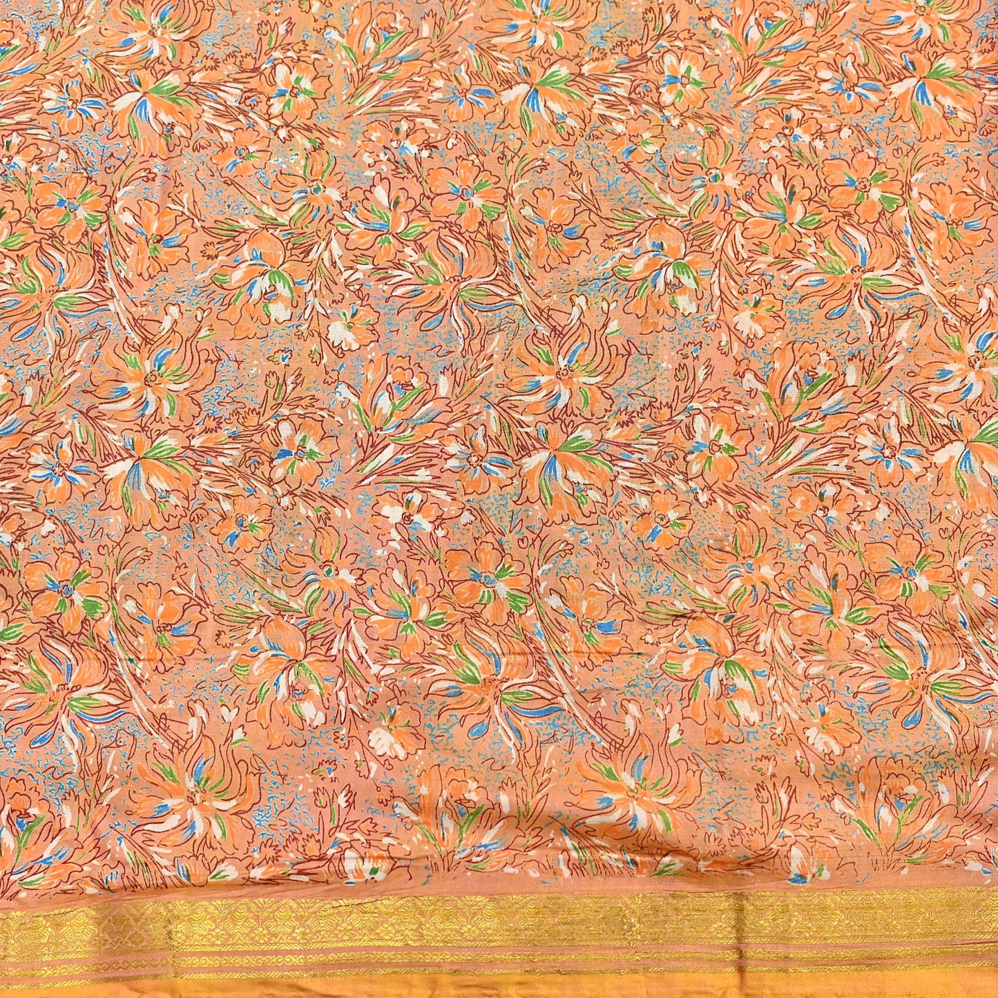 Indian Vintage Sari Printed Pure Silk Sarees 5yd Sewing Craft Fabric Soft Dress Making Upcycle Crafting Quilting Used Zari