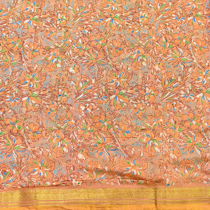 Indian Vintage Sari Printed Pure Silk Sarees 5yd Sewing Craft Fabric Soft Dress Making Upcycle Crafting Quilting Used Zari