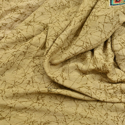 Indian Vintage Sari Green Batik Printed Pure Cotton Saree Craft Fabric 5Yd Sewing Soft Sarong Wrap Boho Dress Making Quilting