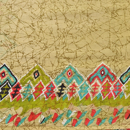 Indian Vintage Sari Green Batik Printed Pure Cotton Saree Craft Fabric 5Yd Sewing Soft Sarong Wrap Boho Dress Making Quilting