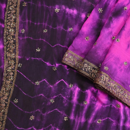 Indian Vintage Sari Pure Crepe Silk Hand Embroidered Sarees 5yd Sewing Craft Fabric Ethnic Wrap Upcycle Quilting Crafting Dress Making