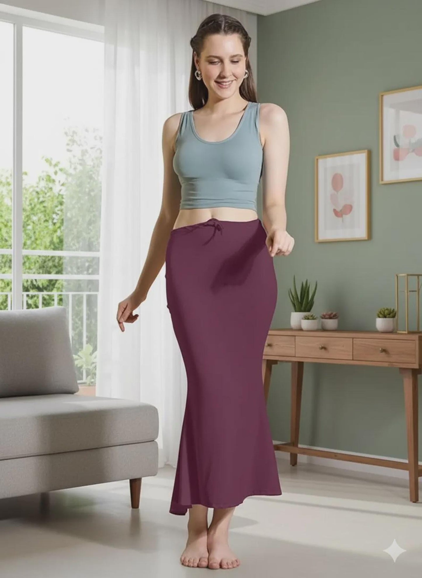 Saree Petticoat: Stretchable Cotton-Blend Shapewear Skirt