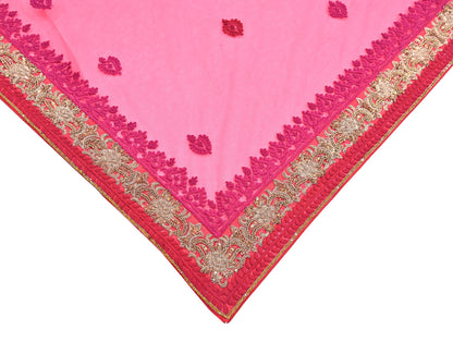 Indian Pre-owned Saree Pink Mesh/Net Hand Embroidered Sabyasachi Designer Sari 6Yd Soft Ethnic Bollywood Party saree