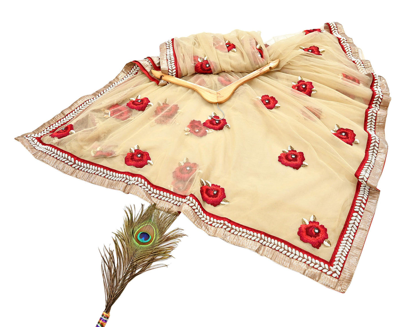 Indian Heavy Sari Beige Net/Mesh Hand Embroidered Sarees Designer Abu Jani 6Yd Sewing Ethnic Sequins Wedding/Party wear Saree
